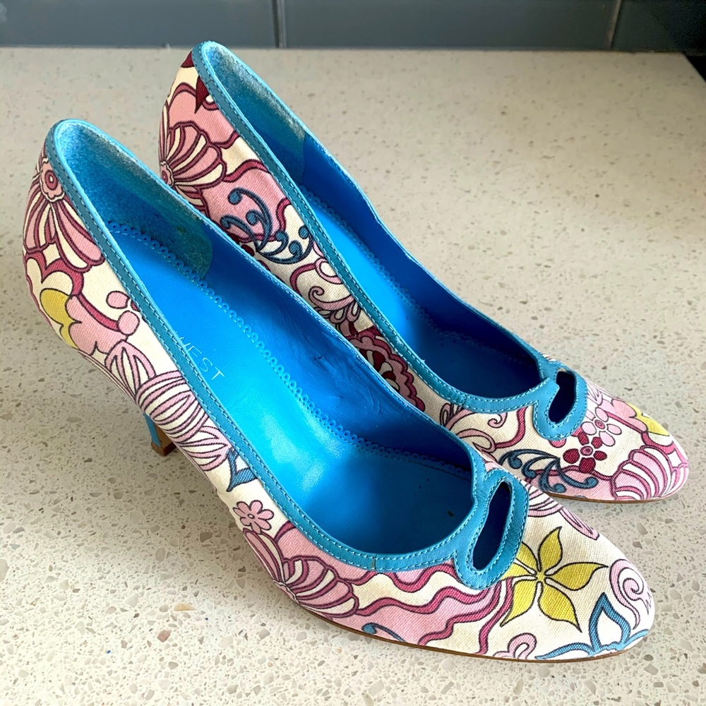 Floral spring high heels